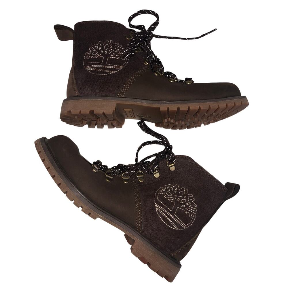 Timberland Courmayeur Valley Dark Brown Leather Wool Lace Up Womens Boots 9 Gorp